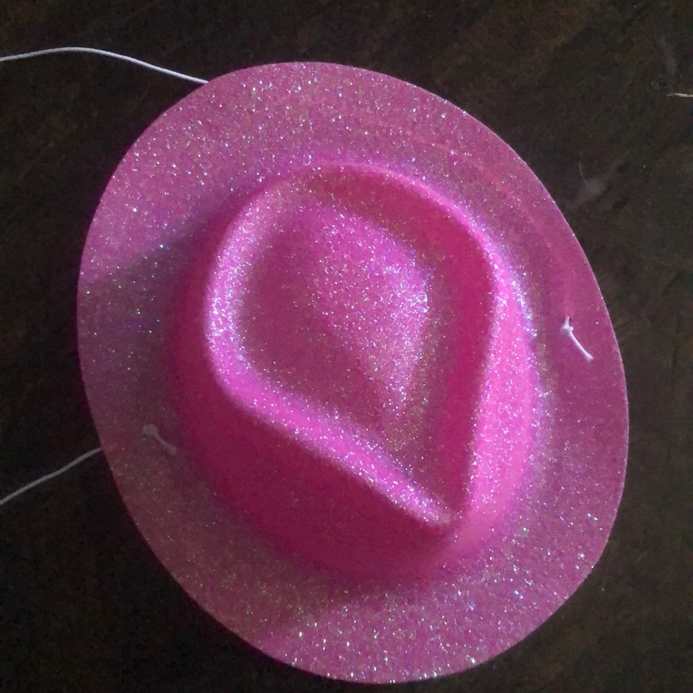 Doggy Fedora hat pink glittery cowboy sparkle - Picture 2 of 3